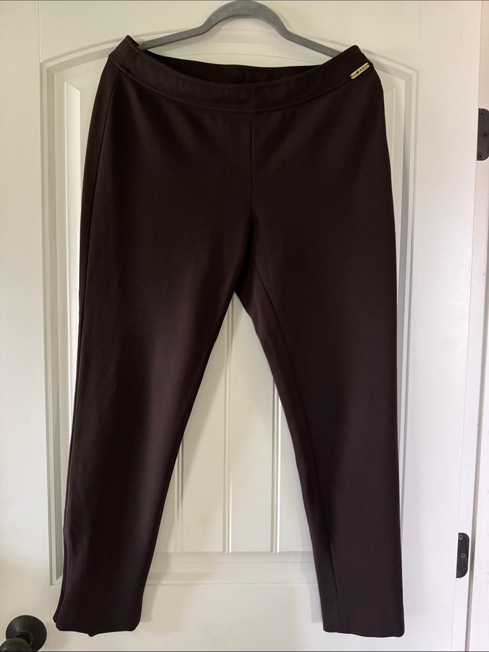 NWOT St John Sport Woman Within Dark Brown Straight-Leg Ponte Pull-On Pants